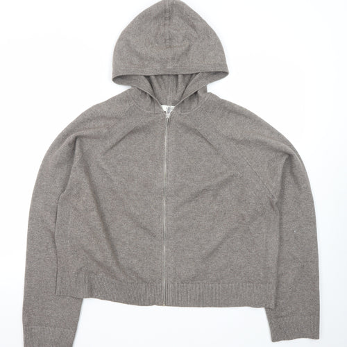 Marks and Spencer Women’s Beige Cashmere Full Zip Hoodie Size L