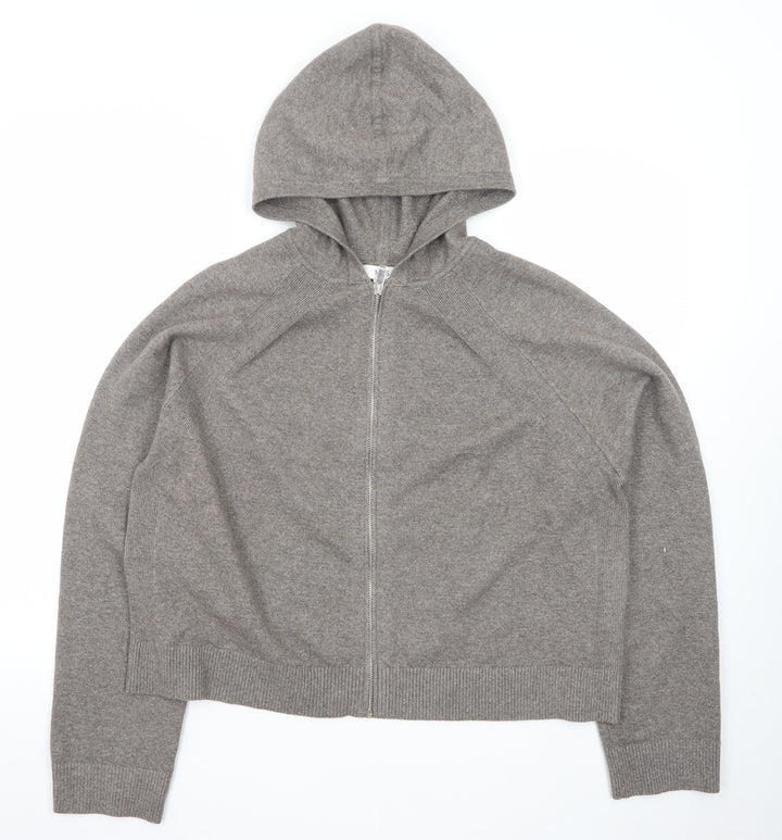 Marks and Spencer Women’s Beige Cashmere Full Zip Hoodie Size L