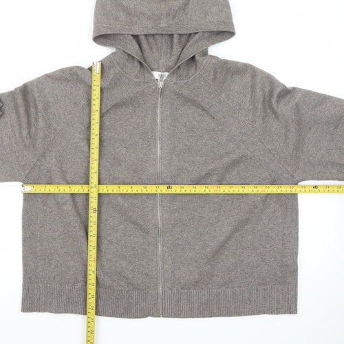 Marks and Spencer Women’s Beige Cashmere Full Zip Hoodie Size L