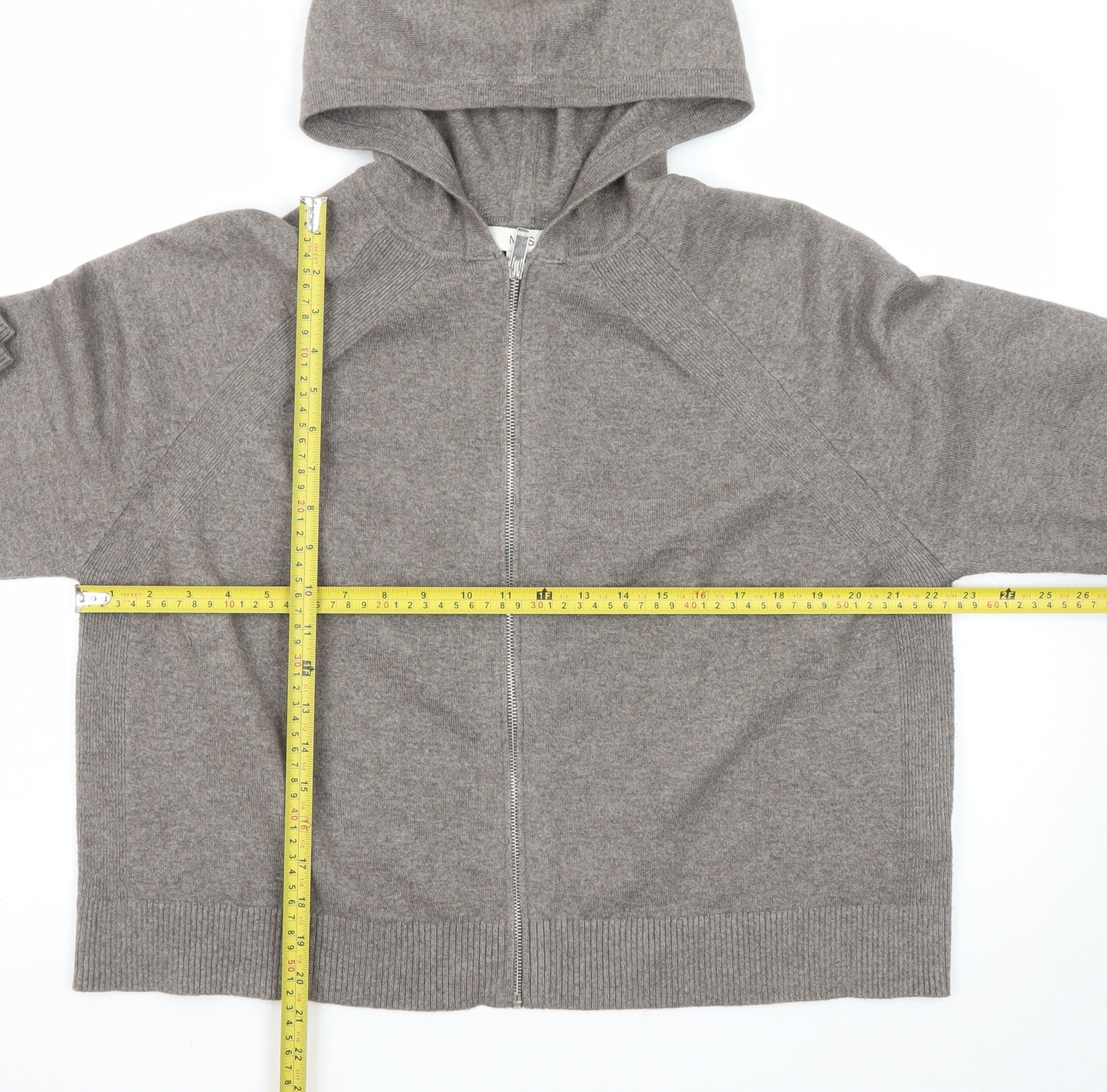 Marks and Spencer Women’s Beige Cashmere Full Zip Hoodie Size L