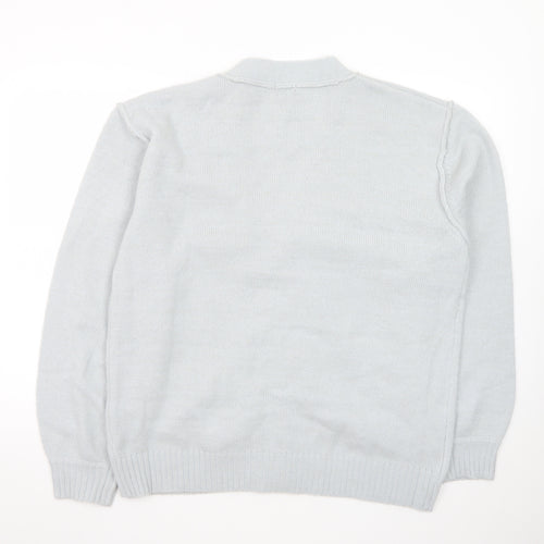Boohoo Women’s Grey V-Neck Button Cardigan Size L