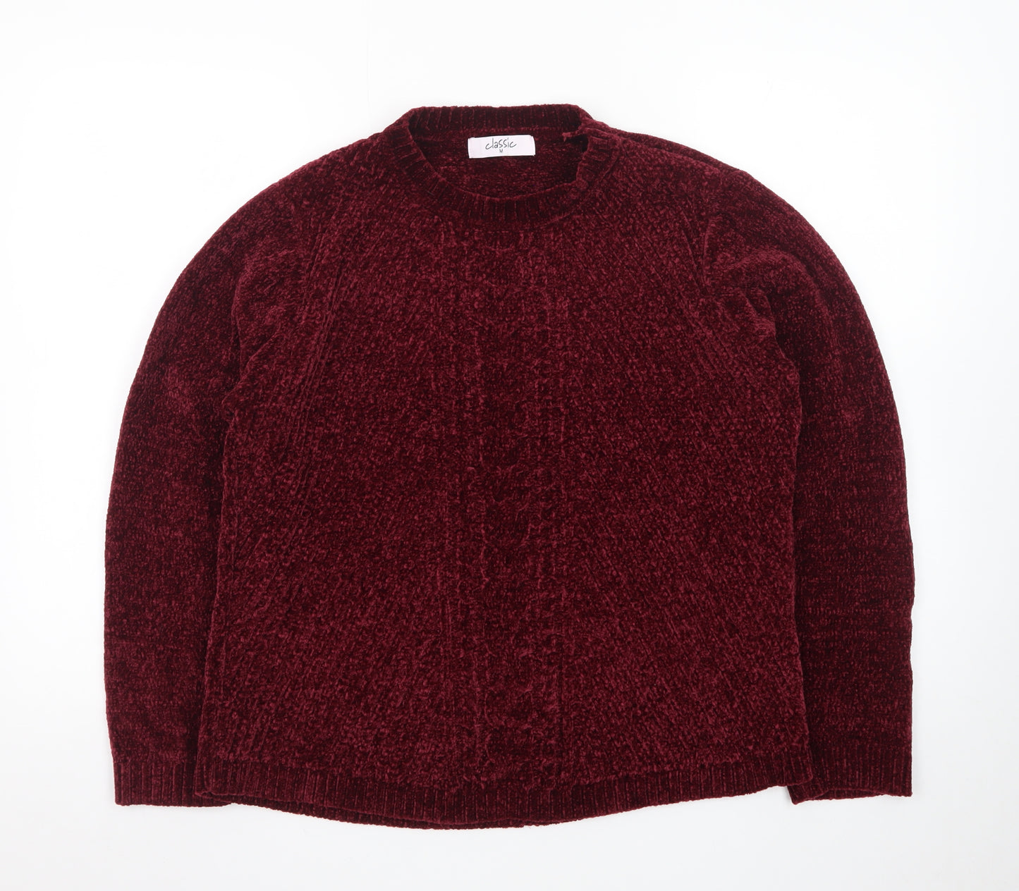 Classic Women's Burgundy Chenille Knit Jumper M