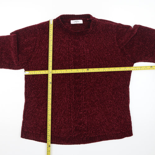 Classic Women's Burgundy Chenille Knit Jumper M