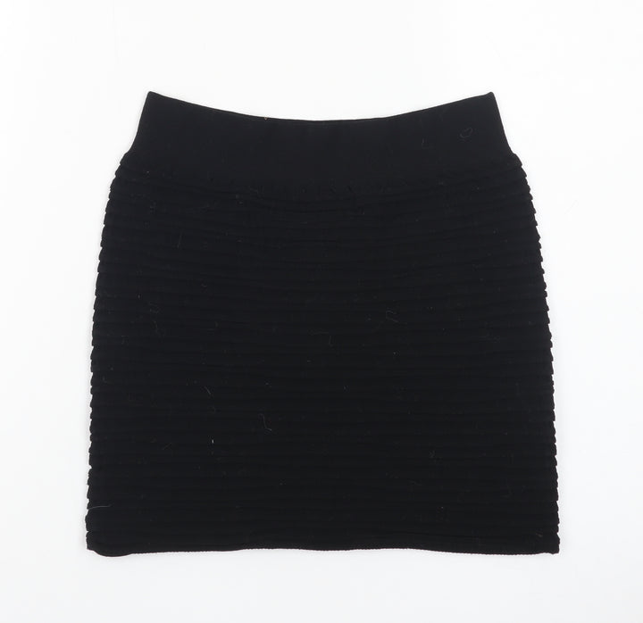 Nutshell Women Black Mini Straight Skirt Nylon Blend F/S