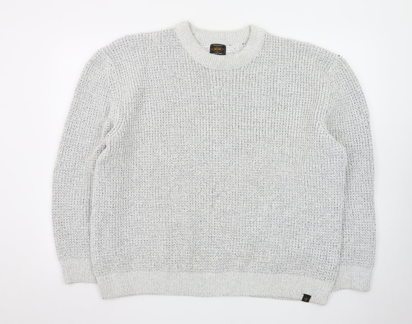 Next Men Grey Chunky Knit Crew Neck Pullover Jumper 2XL