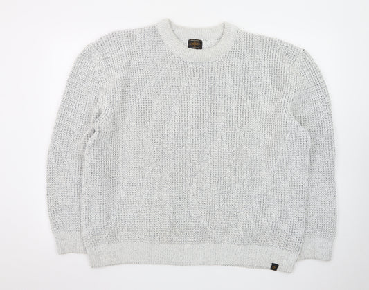 Next Men Grey Chunky Knit Crew Neck Pullover Jumper 2XL