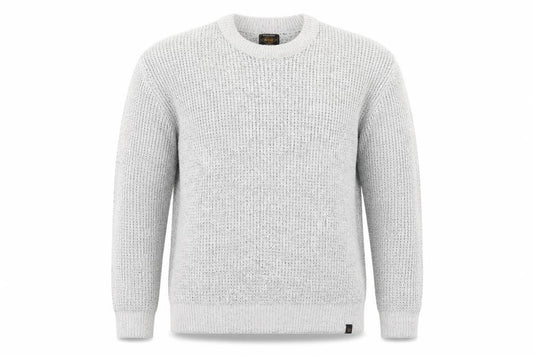 Front view of Next Men Grey Chunky Knit Crew Neck jumper 2XL