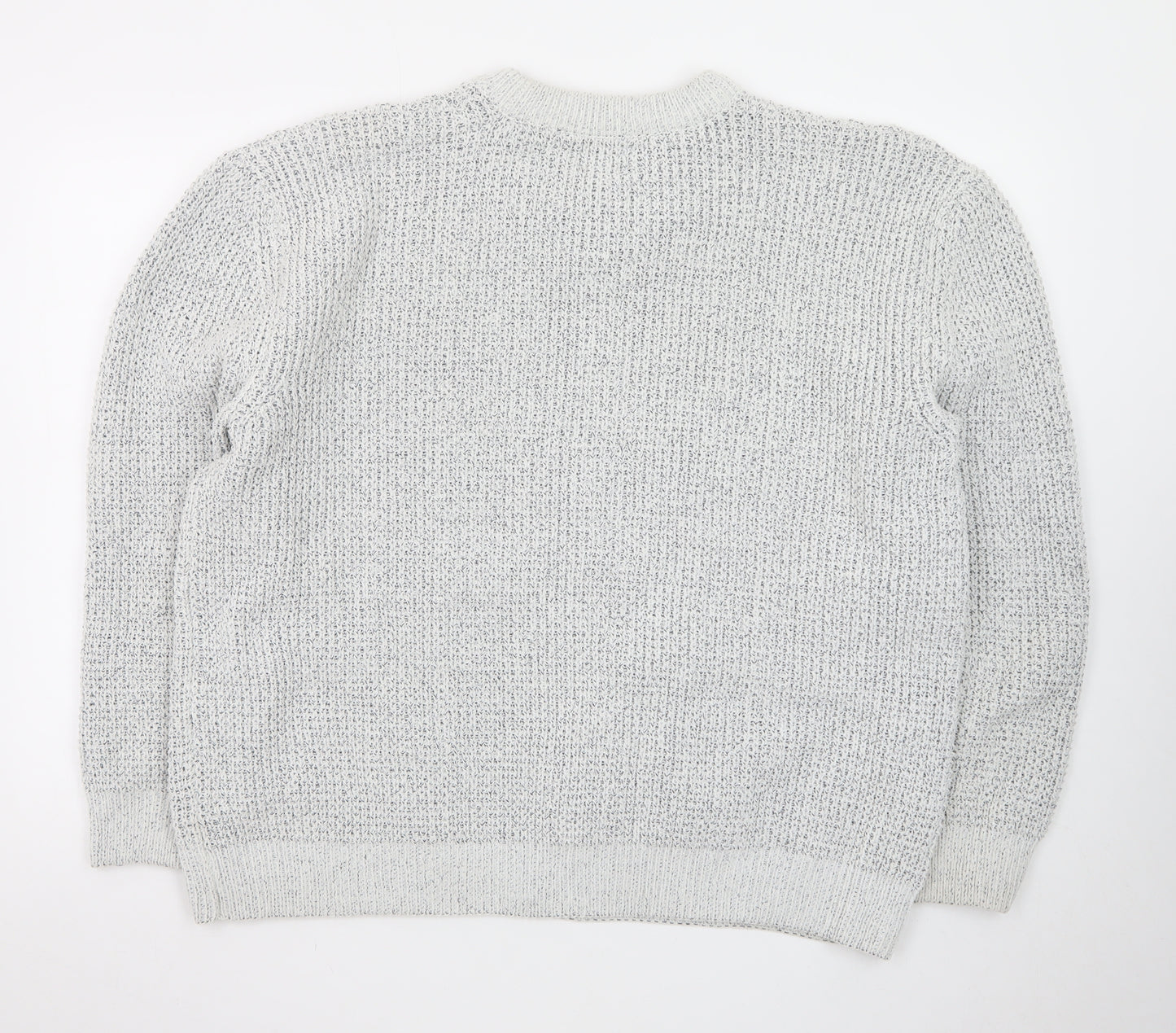 Next Men Grey Chunky Knit Crew Neck Pullover Jumper 2XL