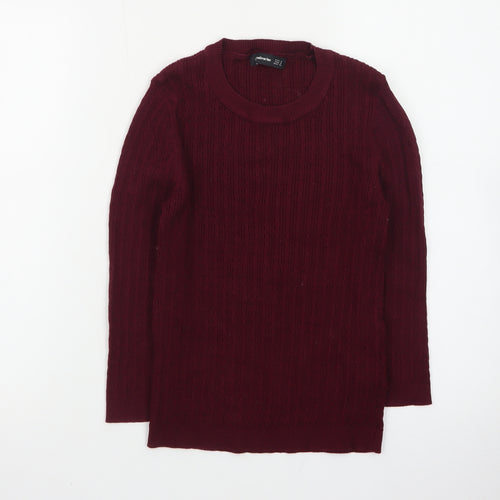 Stradivarius Womens Red Cable Knit Pullover Jumper Size 8