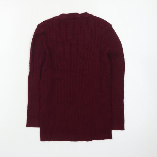 Stradivarius Womens Red Cable Knit Pullover Jumper Size 8