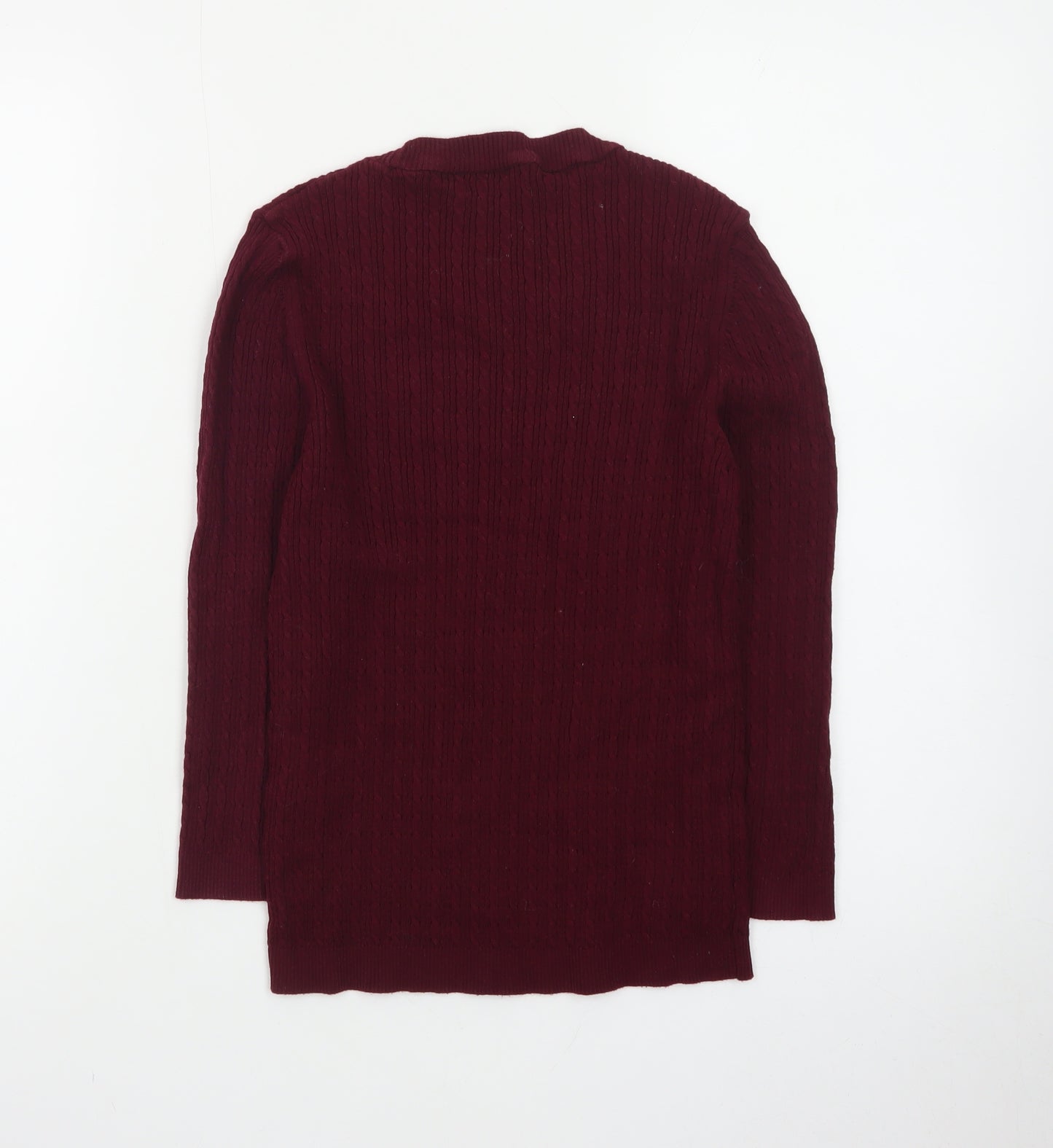 Stradivarius Womens Red Cable Knit Pullover Jumper Size 8