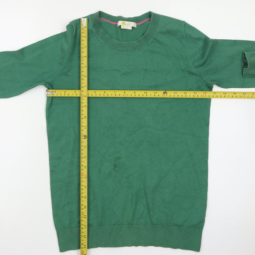 Boden Women Green Cotton Crew Neck Long Sleeve Jumper S