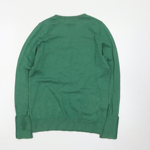 Boden Women Green Cotton Crew Neck Long Sleeve Jumper S