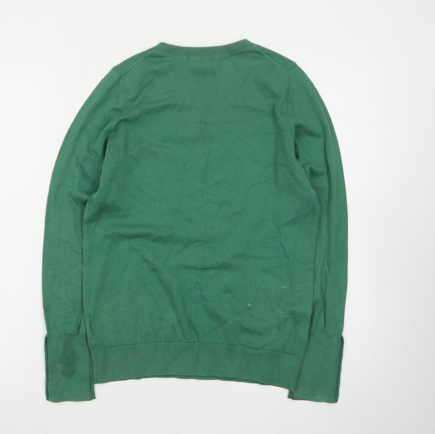 Boden Women Green Cotton Crew Neck Long Sleeve Jumper S