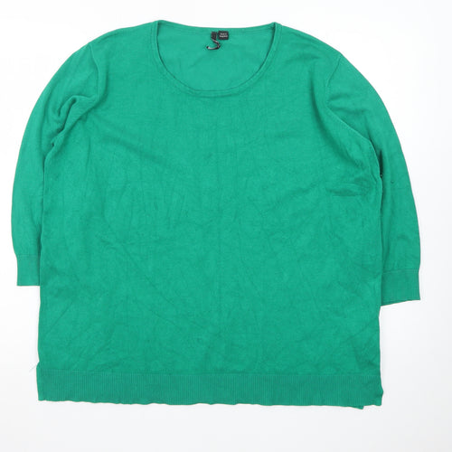 Capsule Women's Green Plus Size 20/22 Knit Scoop Neck Pullover Jumper