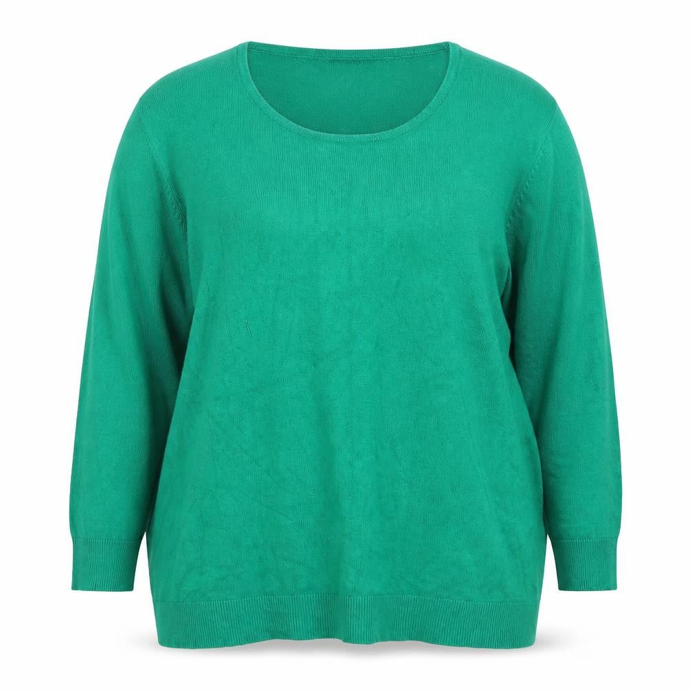 Front view of Capsule Women's Green Plus, size 20/22, Knit Scoop Neck jumper
