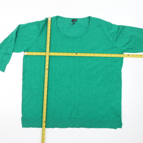Capsule Women's Green Plus Size 20/22 Knit Scoop Neck Pullover Jumper