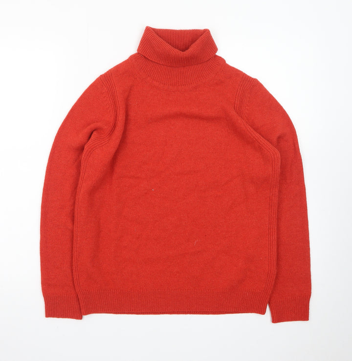 Marks and Spencer Women’s Red Roll Neck Merino Wool Jumper Size 8