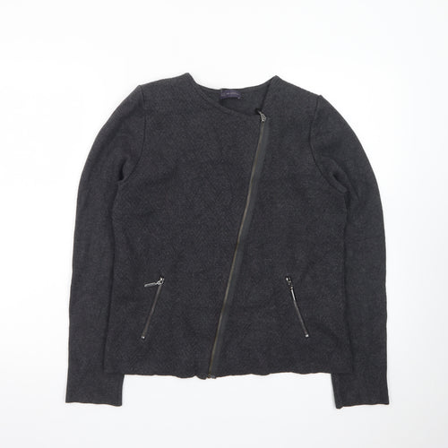 Marks and Spencer Women's Black Wool Blend Biker Jacket Size 14