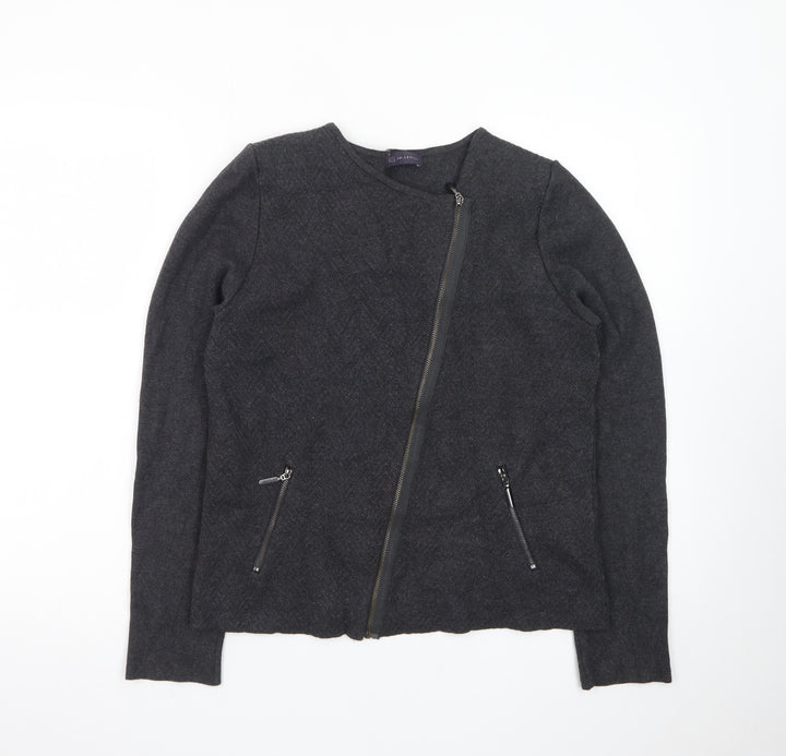 Marks and Spencer Women's Black Wool Blend Biker Jacket Size 14