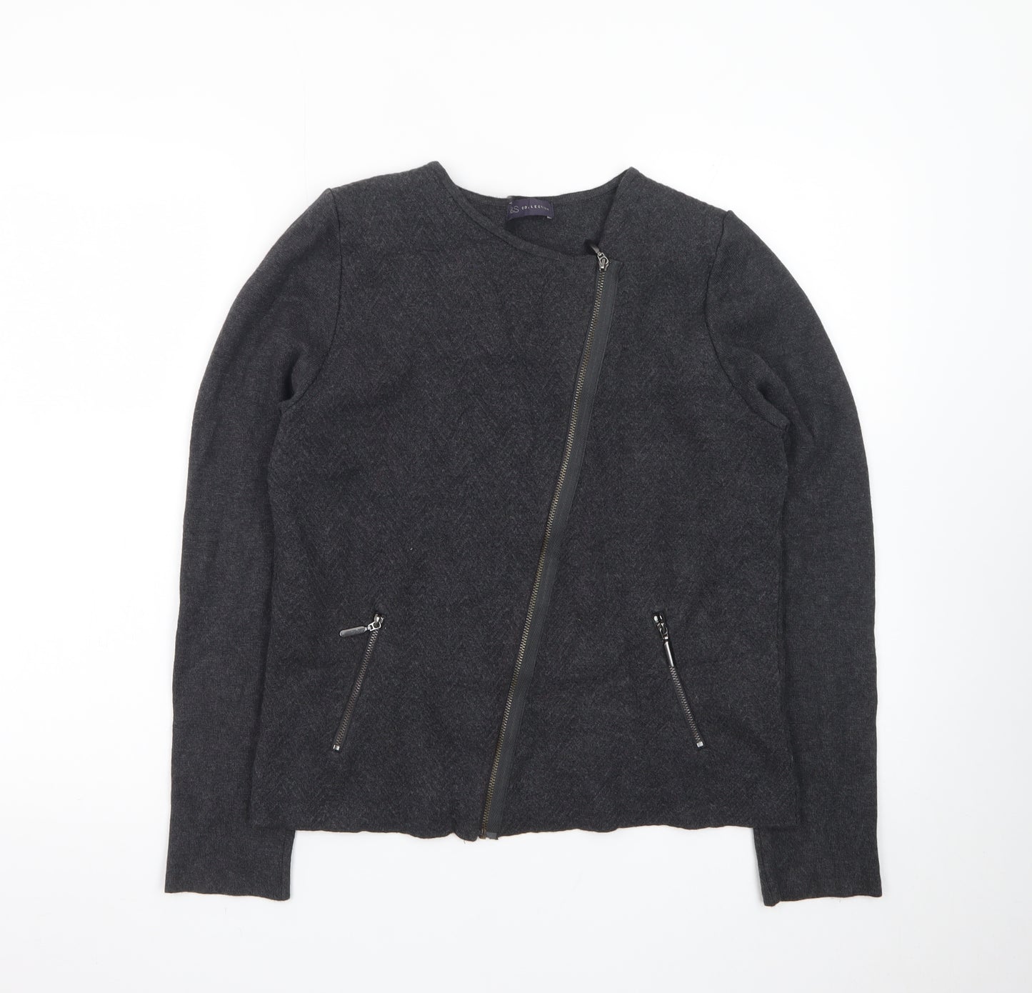 Marks and Spencer Women's Black Wool Blend Biker Jacket Size 14