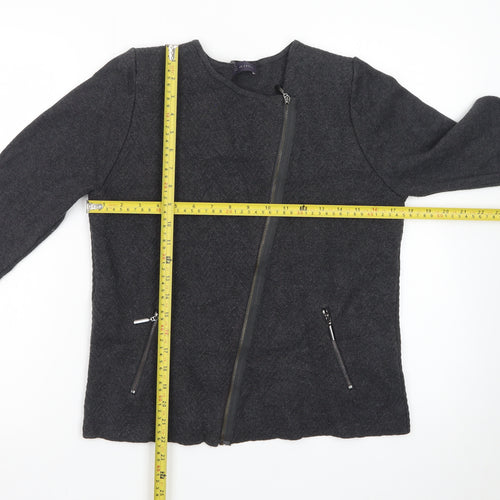 Marks and Spencer Women's Black Wool Blend Biker Jacket Size 14