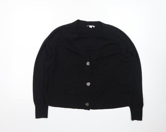 Whistles Women's Black Cotton Knit Cardigan Size S