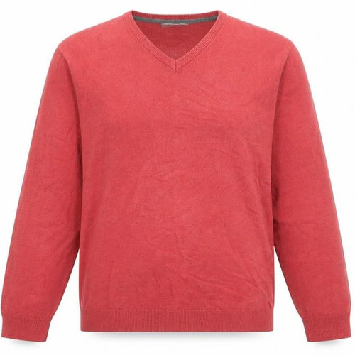 Marks and Spencer Mens Red Wool Cashmere V-Neck Jumper XL Regular Fit