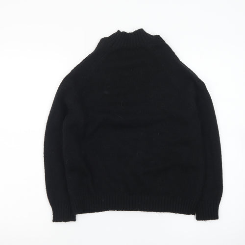 Lipsy Teens Black Mock Neck Pearl Beaded Cable Knit Jumper 11-12 YRS