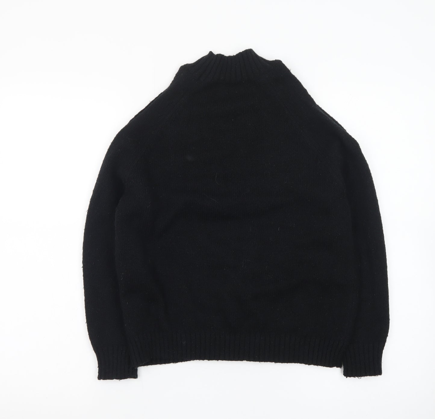 Lipsy Teens Black Mock Neck Pearl Beaded Cable Knit Jumper 11-12 YRS