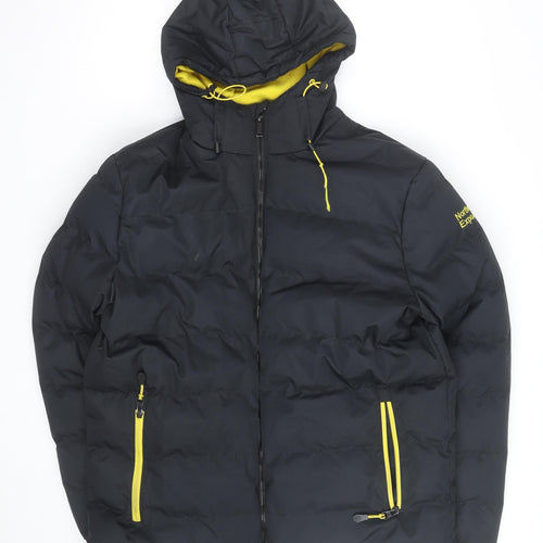 Northern Expo Men's Black L Hooded Puffer Jacket Winter Coat