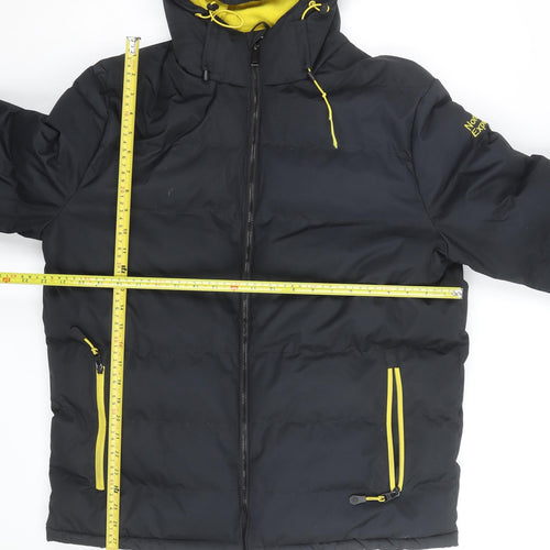 Northern Expo Men's Black L Hooded Puffer Jacket Winter Coat