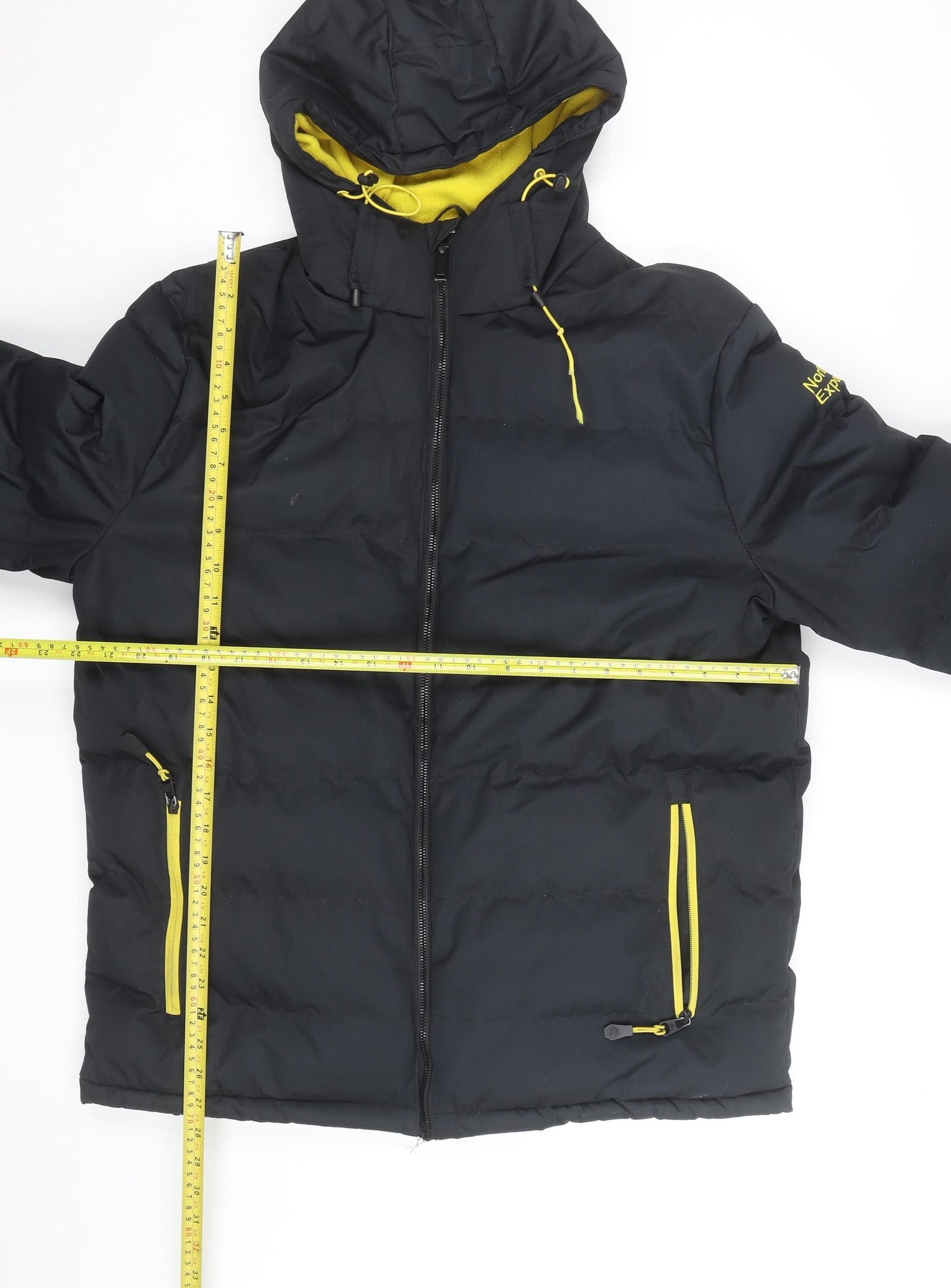 Northern Expo Men's Black L Hooded Puffer Jacket Winter Coat