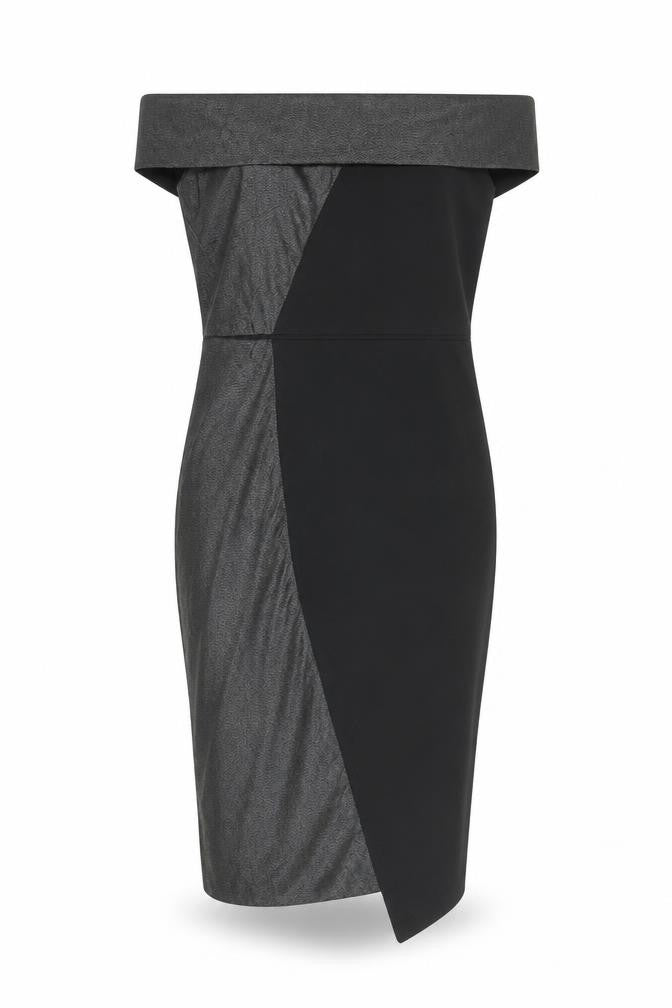 Coast Women's Black Off Shoulder Colourblock Bodycon Dress Size 12