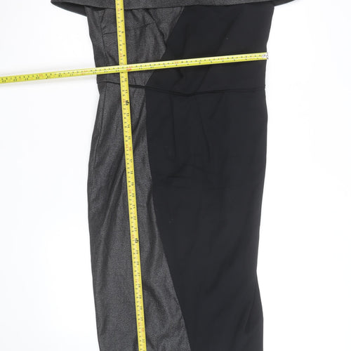 Coast Women's Black Off Shoulder Colourblock Bodycon Dress Size 12