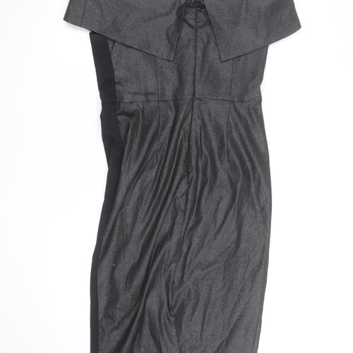 Coast Women's Black Off Shoulder Colourblock Bodycon Dress Size 12
