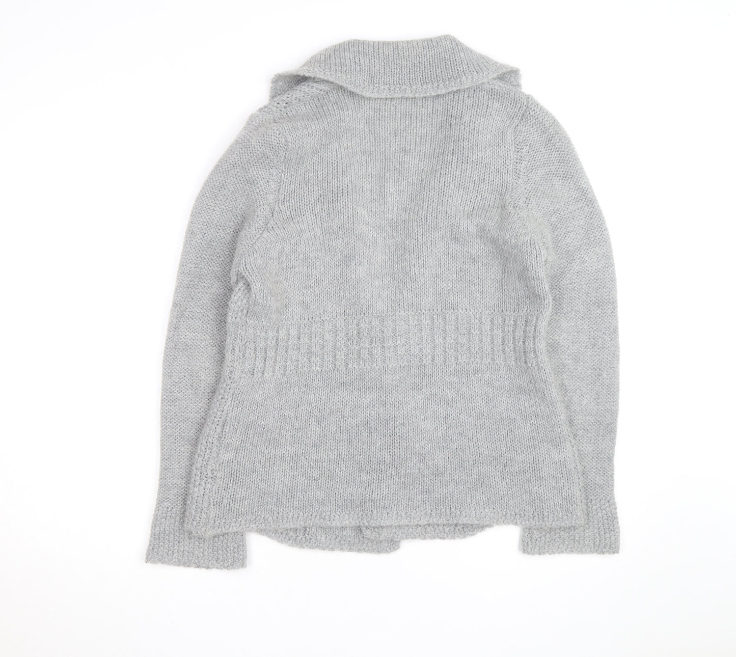 Marks and Spencer Per Una Women Grey Cardigan M Wool Blend Knit