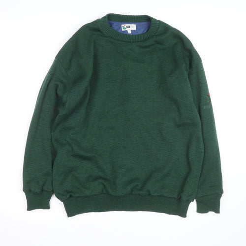 Pro Style Men’s Green Lined Wool Blend Golf Jumper L