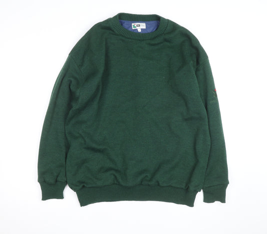 Pro Style Men’s Green Lined Wool Blend Golf Jumper L