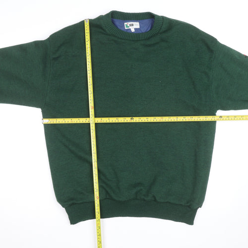 Pro Style Men’s Green Lined Wool Blend Golf Jumper L