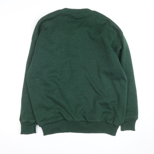 Pro Style Men’s Green Lined Wool Blend Golf Jumper L
