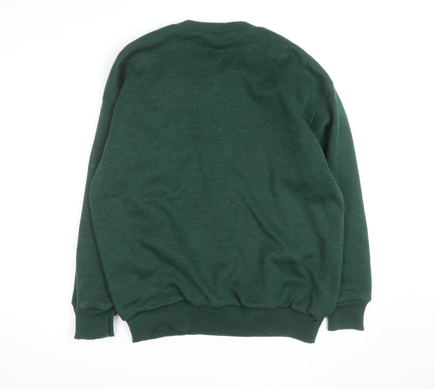 Pro Style Men’s Green Lined Wool Blend Golf Jumper L