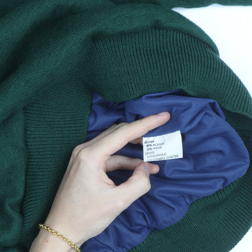 Pro Style Men’s Green Lined Wool Blend Golf Jumper L