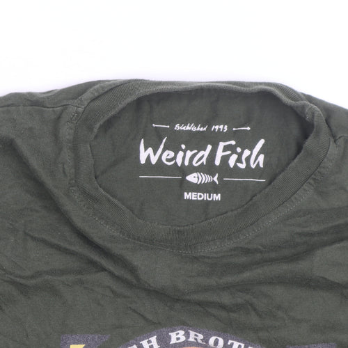 Weird Fish Men's Green Peaky Flounders Graphic Cotton T-Shirt Size M