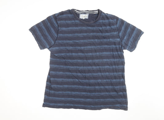 Fat Face Men's Blue Striped Cotton Crew Neck T-Shirt XL