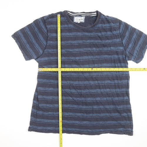 Fat Face Men's Blue Striped Cotton Crew Neck T-Shirt XL