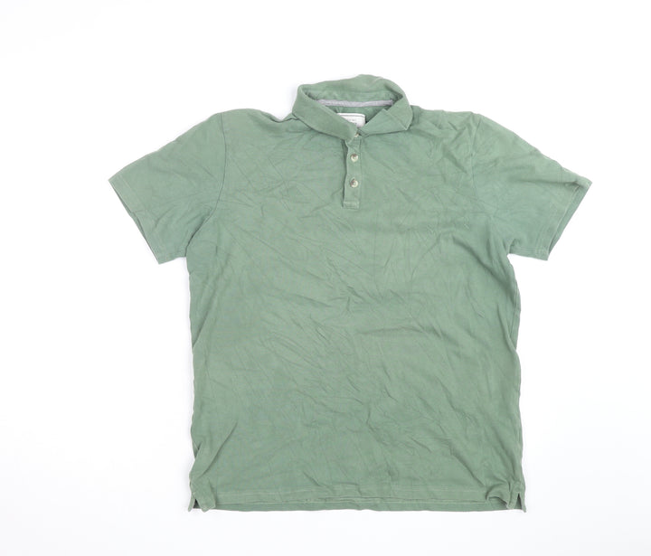 John Lewis Men's Green Cotton Short Sleeve Polo Shirt M
