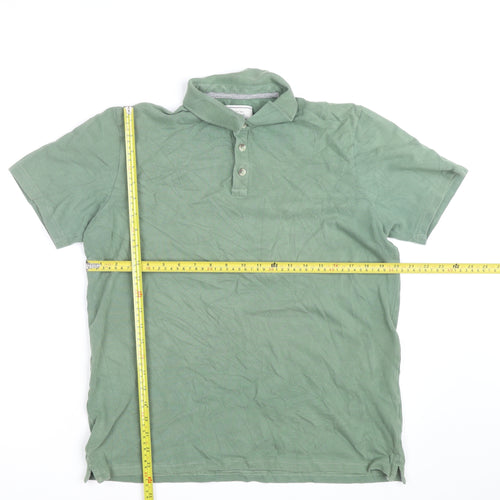 John Lewis Men's Green Cotton Short Sleeve Polo Shirt M