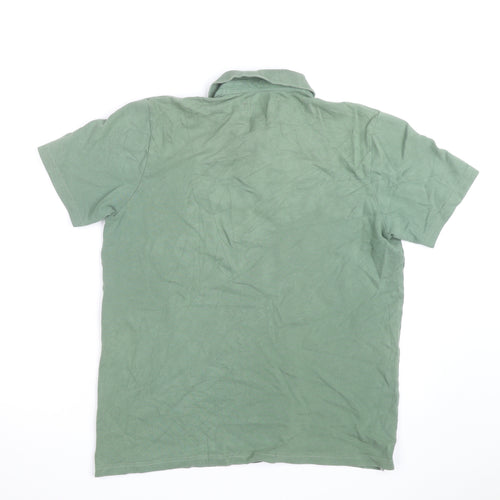 John Lewis Men's Green Cotton Short Sleeve Polo Shirt M