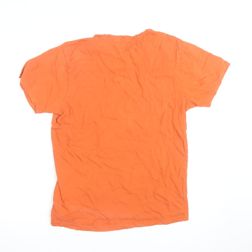 E-BOUND Men's Orange Graphic Print Retro Nautical T-Shirt Size L